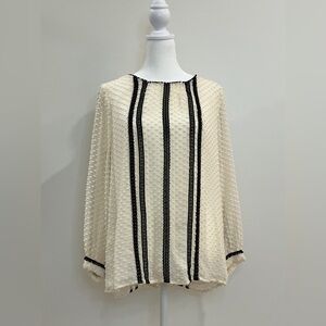 J. Crew Silk and Cotton Lace Trimmed Blouse - 8